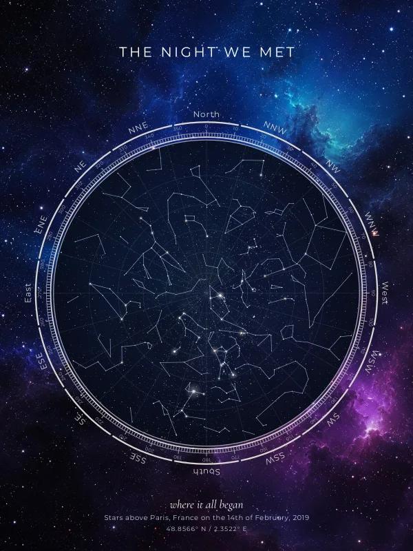 A digital star map file, Galaxy design