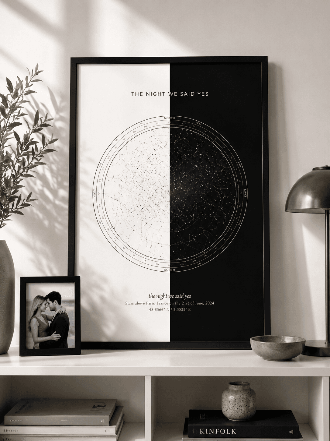 Star map styled in a home — example 3